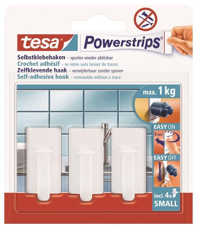 Tesa Powerstrip Haken 3 St Wit