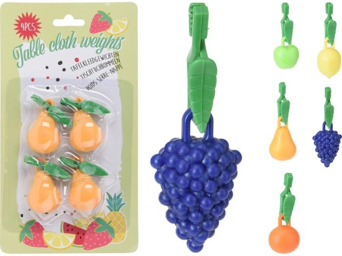 Tafelkleedgewichten fruit 4 stuks