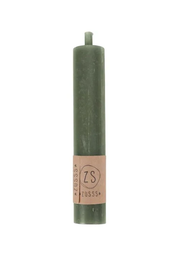 Zusss rustiek kaarsje 12cm grijs-groen