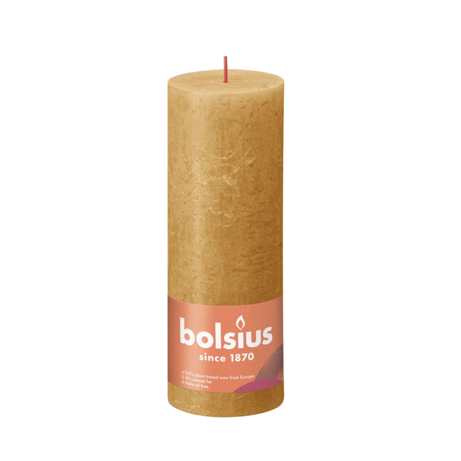 Bolsius stompkaars honey rustiek 19x6.8cm Bolsius stompkaars honey rustiek 19x6.8cm