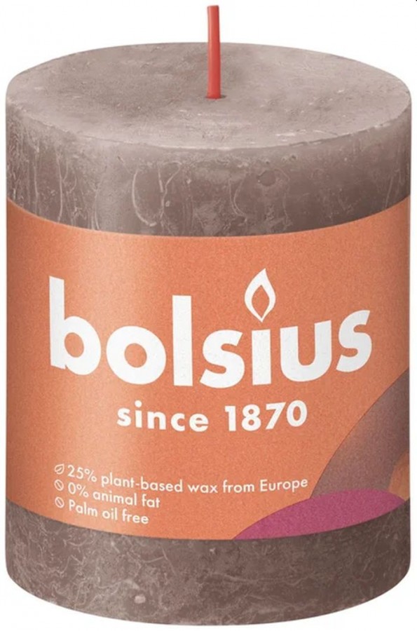 Bolsius Kaars 80X68mm Taupe Rustiek Bolsius Kaars 80X68mm Taupe Rustiek