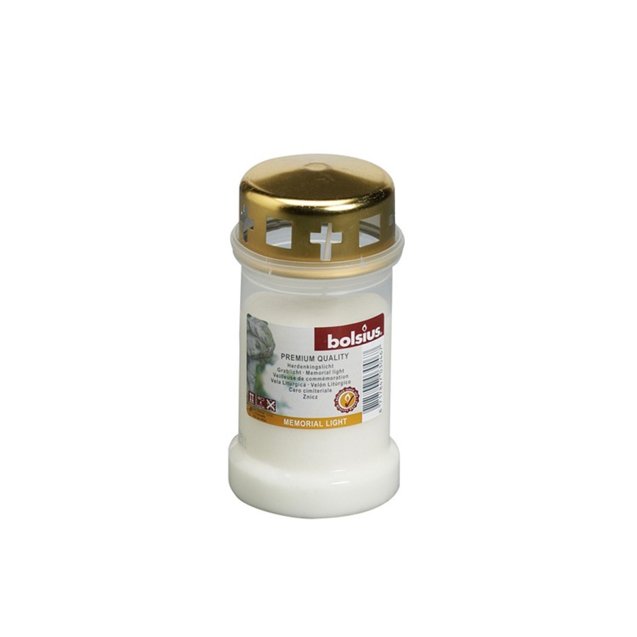 Bolsius Herdenkingslicht creme met deksel Bolsius Herdenkingslicht creme met deksel
