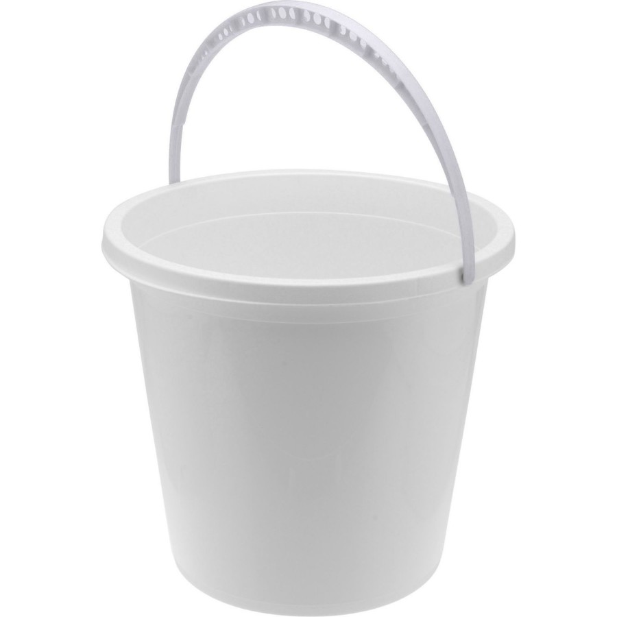 Emmer Wit Met Plastic Handvat Grijs 10L Emmer Wit Met Plastic Handvat Grijs 10L