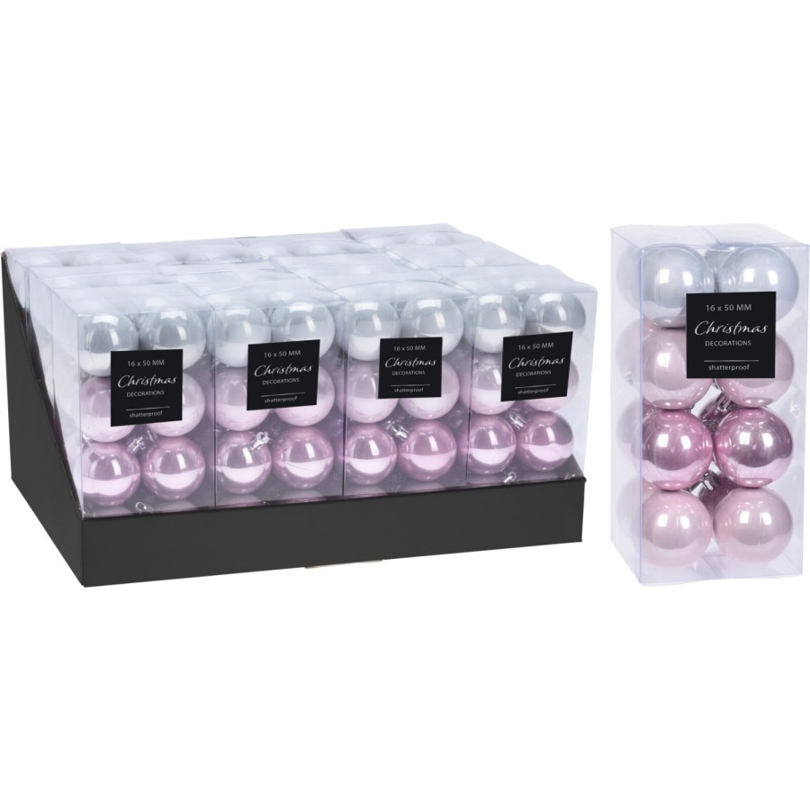 Kerstbal Roze 16 stuks 5cm Kerstbal Roze 16 stuks 5cm