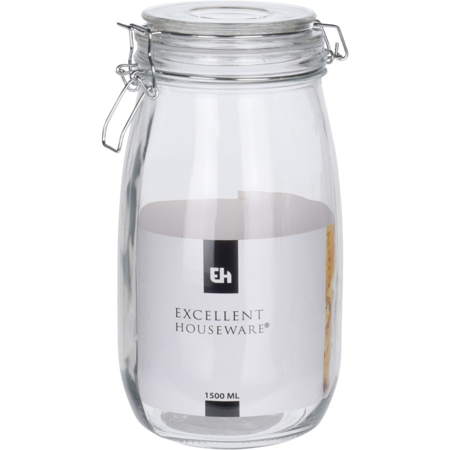 Excellent Houseware Voorraadpot Met Deksel 1,5L Excellent Houseware Voorraadpot Met Deksel 1,5L