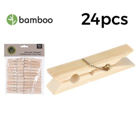 Wasknijpers Bamboe set 24 stuks