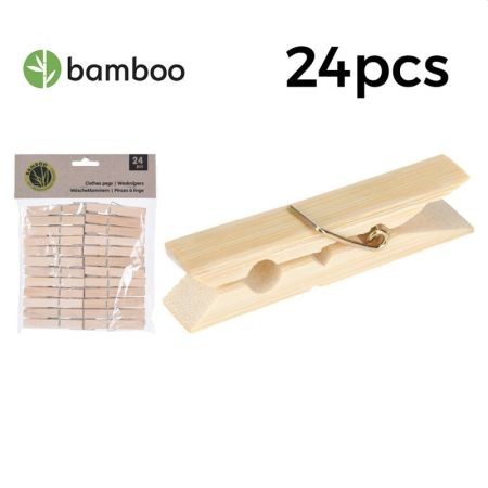 Wasknijpers Bamboe set 24 stuks Wasknijpers Bamboe set 24 stuks