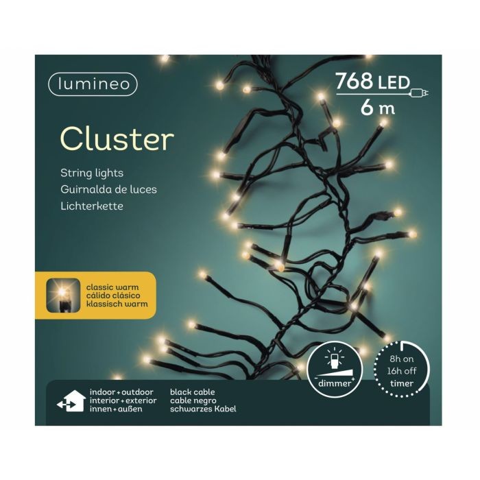 Lumineo Cluster Binnen/Buiten Warm 6meter 768Lampjes