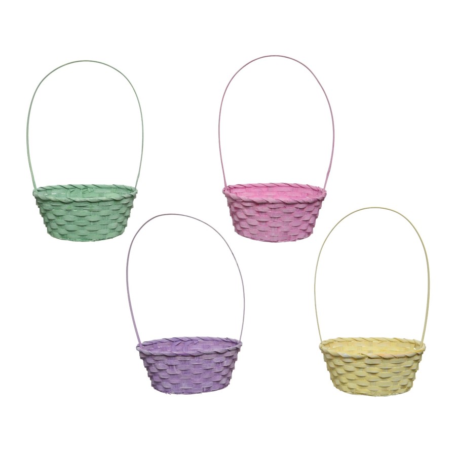Paasmandje Bamboe Kleur Pastel