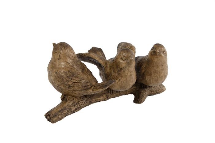 Sculptuur 3 Vogels Bruin 14cm Sculptuur 3 Vogels Bruin 14cm
