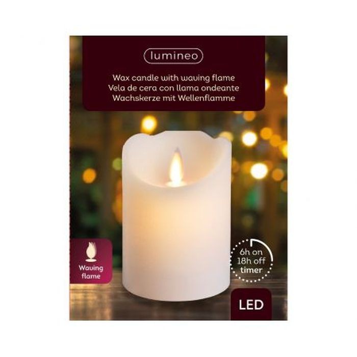 LED kaars/stompkaars creme wit 10 cm flakkerend - Kerst diner tafeldecoratie - Home deco kaarsen