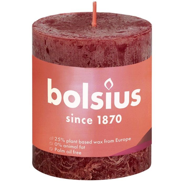 Bolsius Kaars 80X68mm Donker Rood Bolsius Kaars 80X68mm Donker Rood