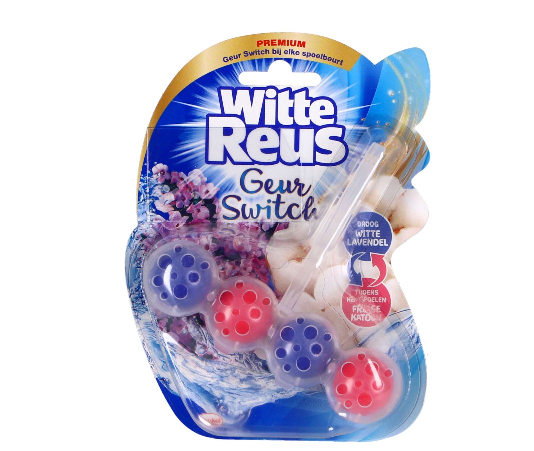 Witte Reus Geurswitch Toiletblok Witte Lavendel & Frisse Katoen Witte Reus Geurswitch Toiletblok Witte Lavendel & Frisse Katoen