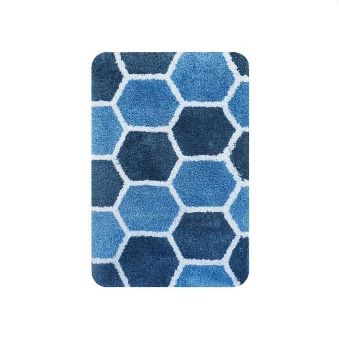 Badmat Blauw Rennes 60X90cm Badmat Blauw Rennes 60X90cm