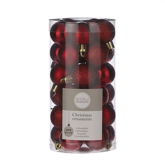 House Of Seasons Kerstballen Onbreekbaar Rood 30 Stuks House Of Seasons Kerstballen Onbreekbaar Rood 30 Stuks