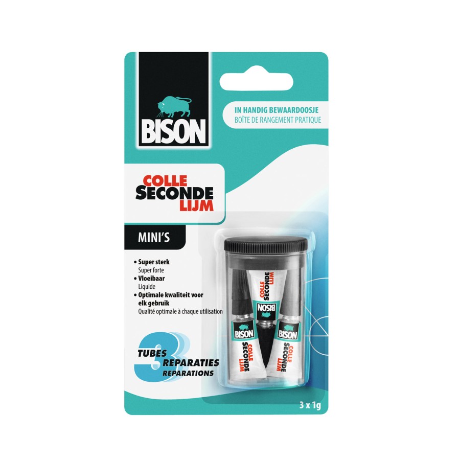Bison colle secondelijm mini's 1gr 3 stuks Bison colle secondelijm mini's 1gr 3 stuks