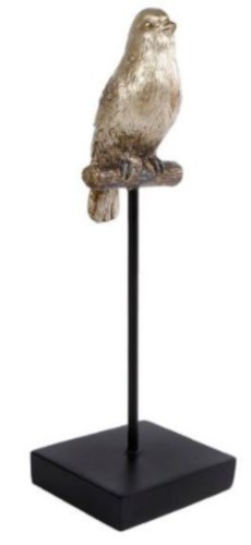 Sculptuur Vogel Tak Zilver 20cm Sculptuur Vogel Tak Zilver 20cm