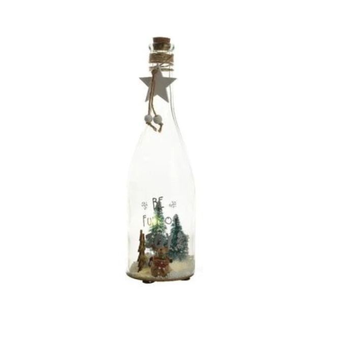 Lumineo Led Fles Met Boompje 9x29cm Lumineo Led Fles Met Boompje 9x29cm
