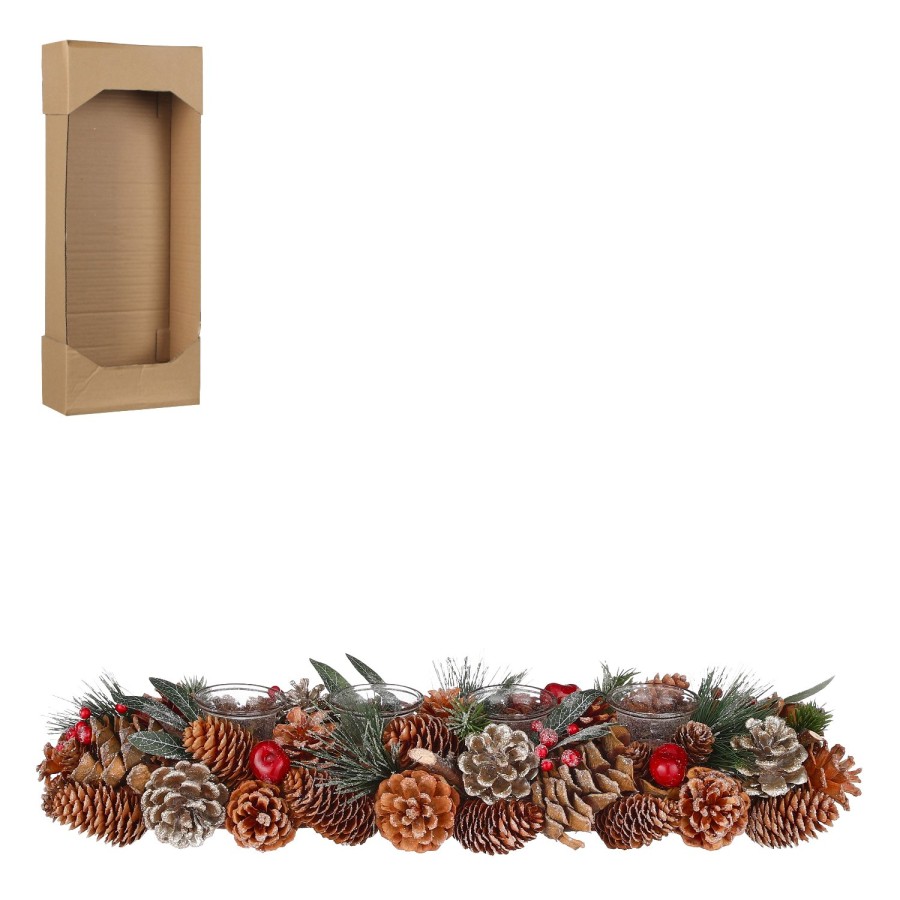 House Of Seasons Kerst Tafelstuk Theelicht Houder Groen