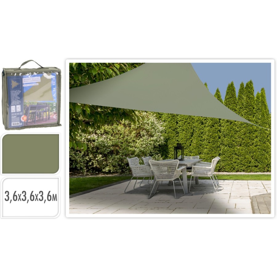 Schaduwdoek Driehoek Groen 3.6x3.6x3.6 meter