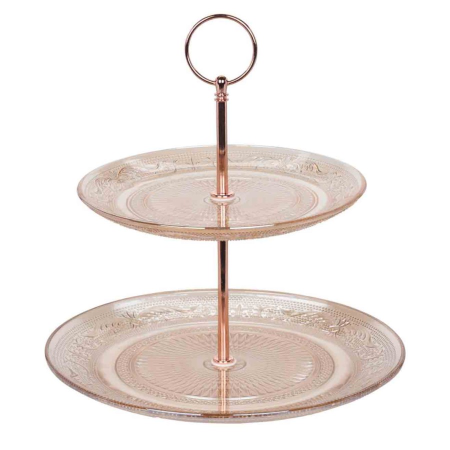 Excellent Houseware Etagere Glas 2 Laags Excellent Houseware Etagere Glas 2 Laags