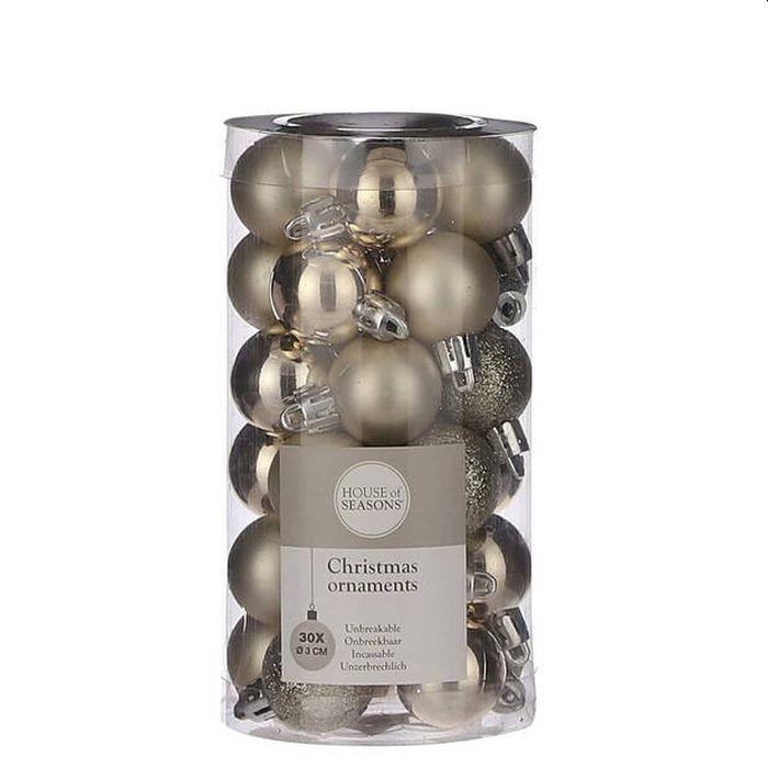 House Of Seasons Kerstballen Onbreekbaar Champagne 30 Stuks House Of Seasons Kerstballen Onbreekbaar Champagne 30 Stuks