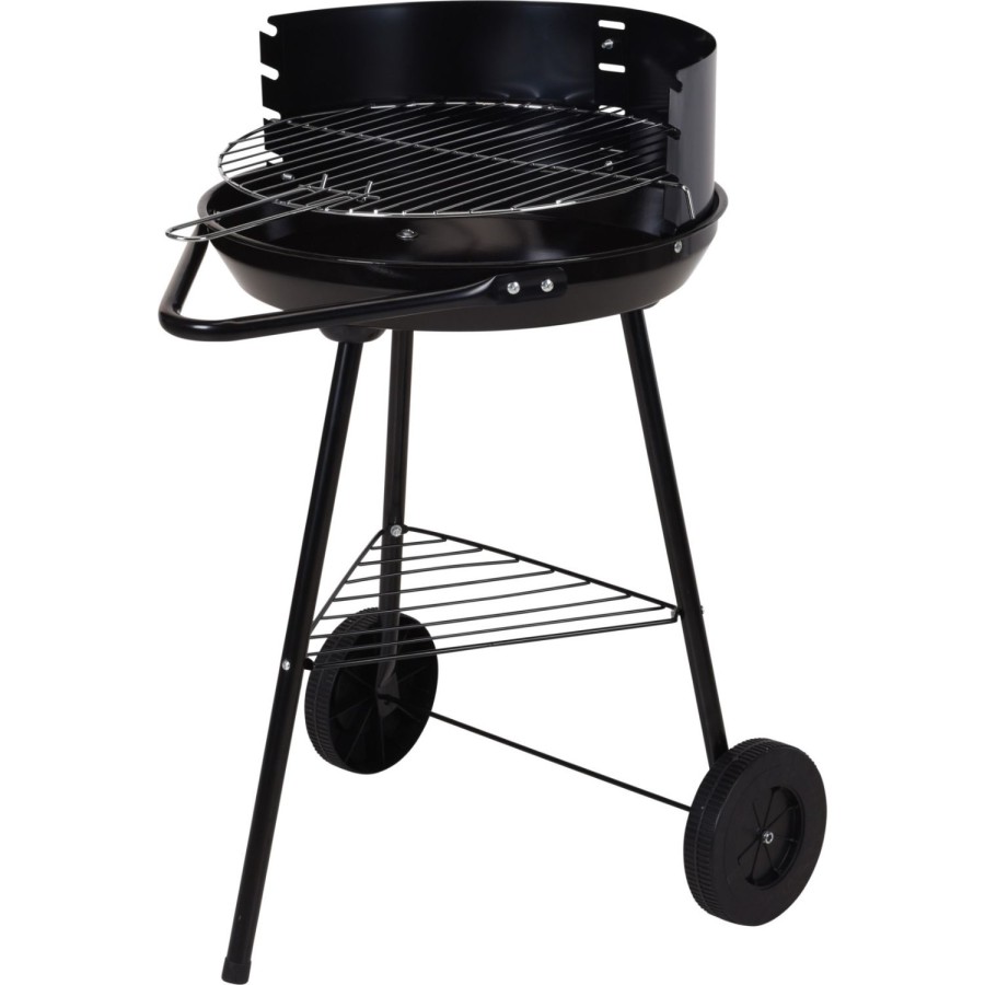 BBQ barbecue op wielen half open zwart