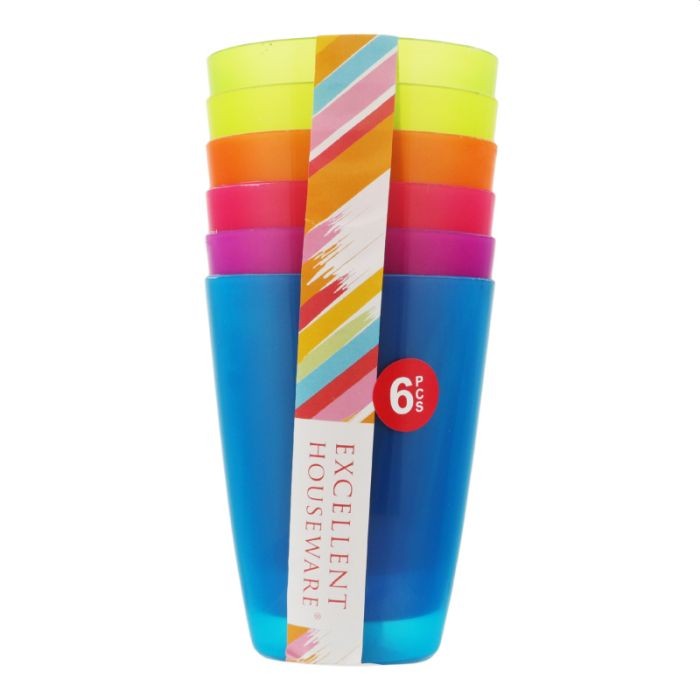 Bekerset Plastic Set 6 Assorti Kleuren Bekerset Plastic Set 6 Assorti Kleuren