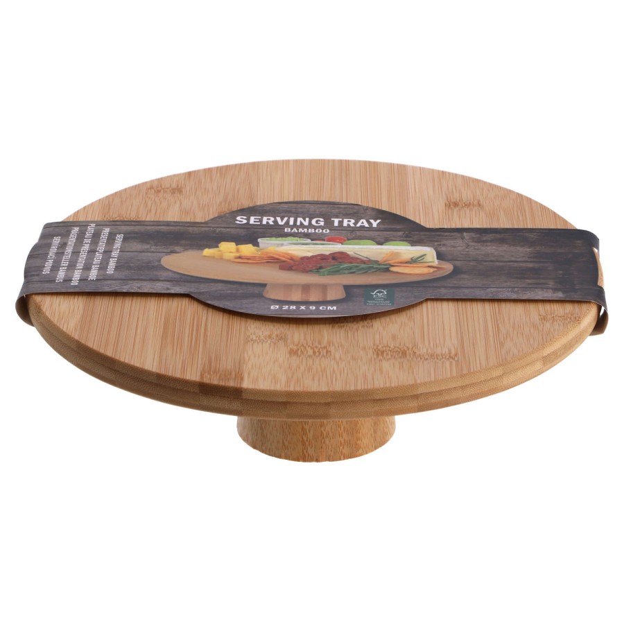 Serveerplank Op Voet Bamboe
