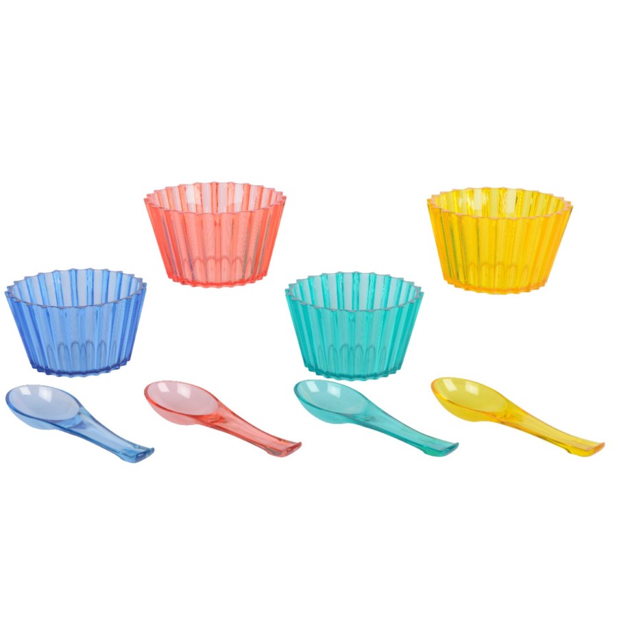 Schaal Plastic Met Lepel 4-pack