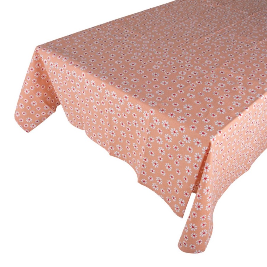 Daisy Flowers Tafelkleed Textiel Oranje 140x250 Cm
