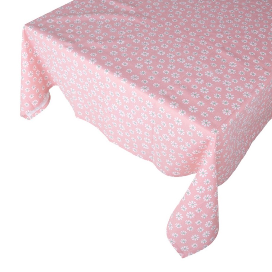 Daisy Flowers Tafelkleed Textiel Roze 140x250 Cm