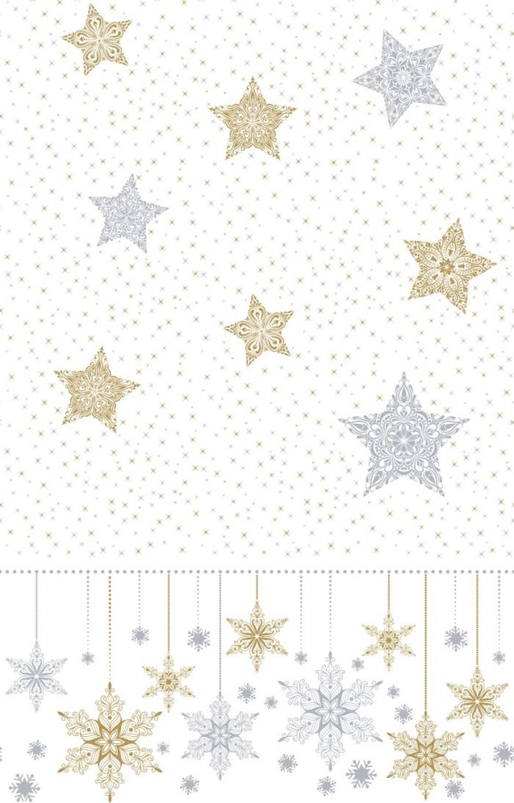 Duni Tafellaken Snowstars White 138 X 220 Cm