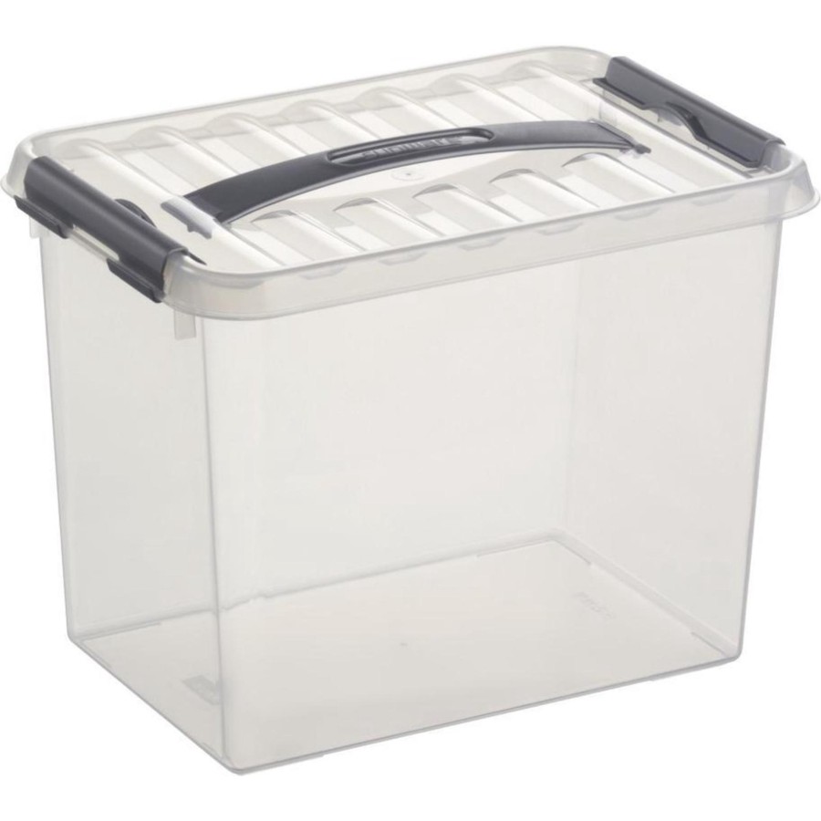 Sunware Q-line Opbergbox 9 Liter Transparant Metaal 30 X 20 X 22,3 Cm