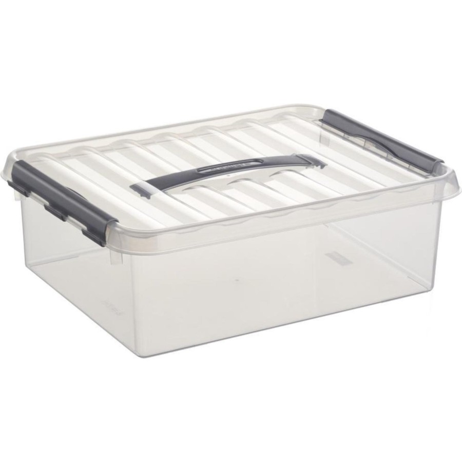 Sunware Q-line Opbergbox 10 Liter Transparant Metaal 40 X 30 X 11 Cm