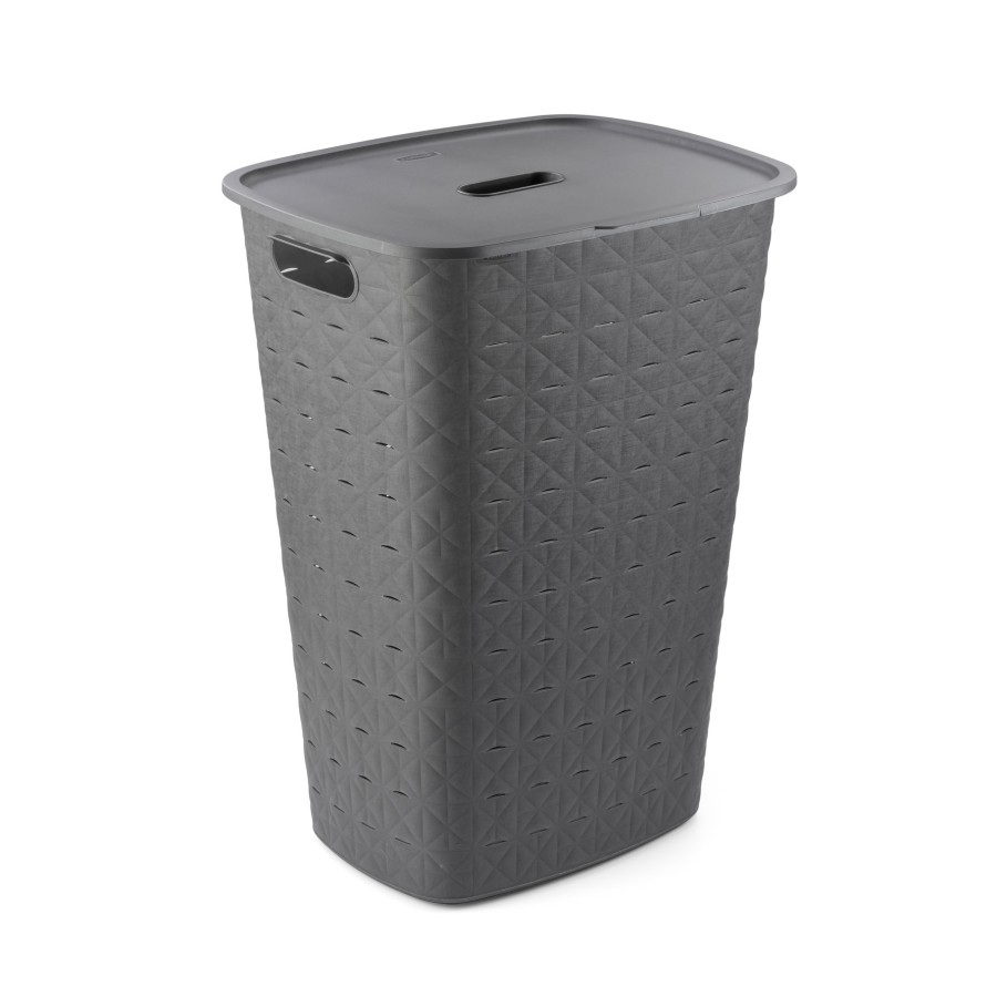 Curver Softex Wasmand Met Deksel 56 liter Antraciet