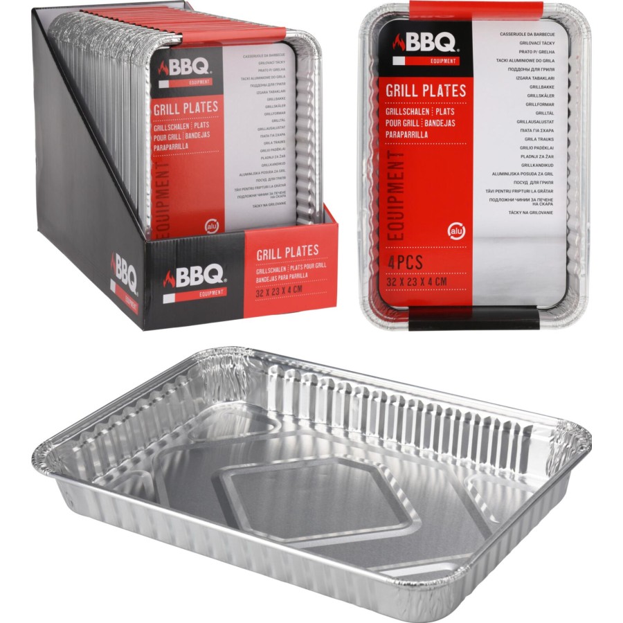 Bbq Schalen Set Van 4 Stuks 32x23 Cm