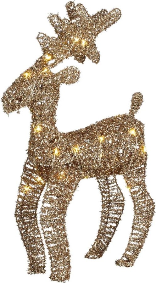 Decoratie Hert Champagne 30 Led Bo - L30xb10xh50cm