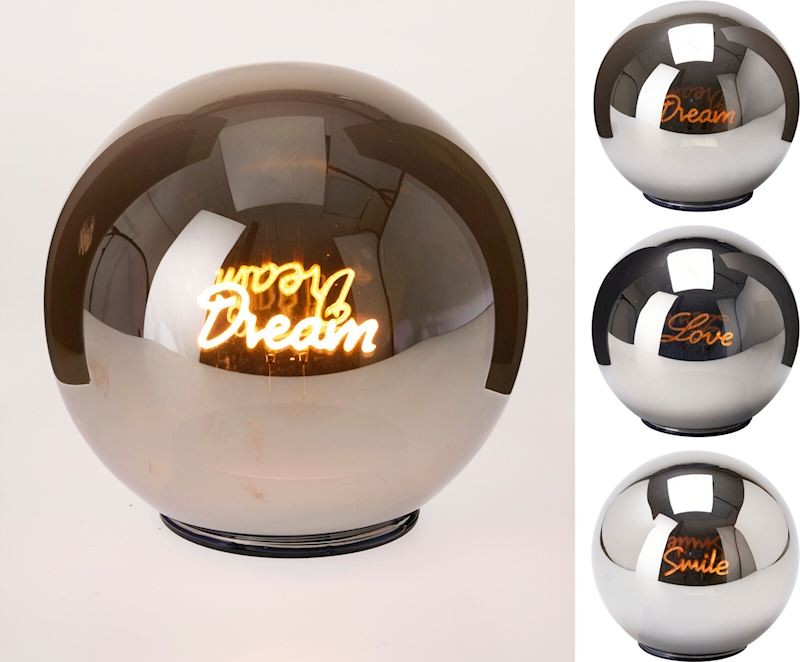 Glas Bal Met Led Tekst 15cm