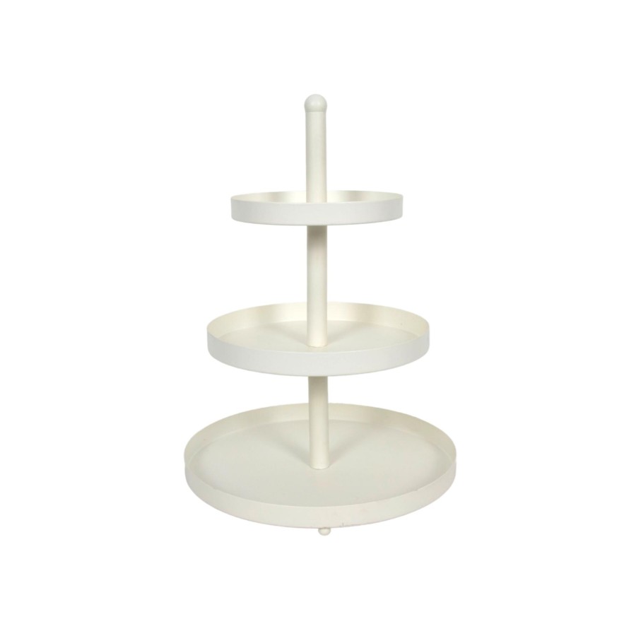 Etagere 3-laags Metaal Wit 25x35cm