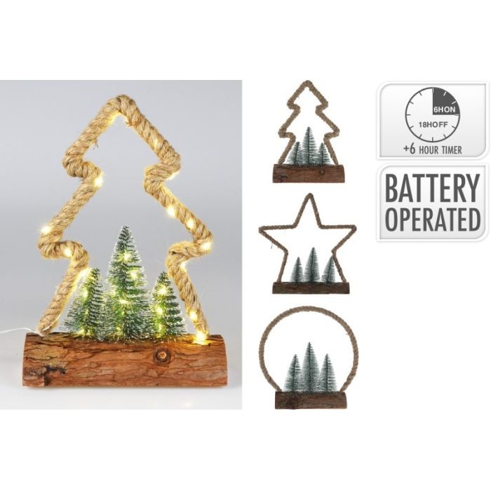 Kerstfiguur Jute 30led Warm Wit