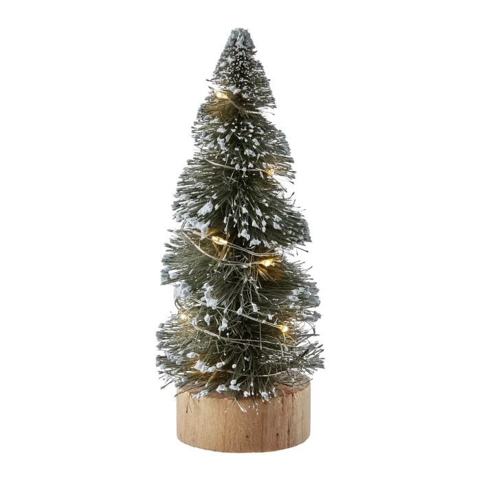 Kerstboom Met Led - 6x6x15cm - 8x Led Warm Wit - 1x Cr2032