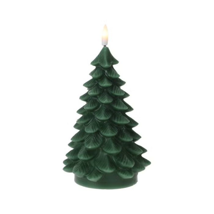 Ledkaars Kerstboom 17cm Donker Groen