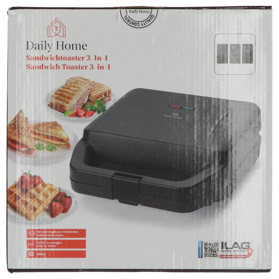 Daily Home Tosti Wafelijzer 3 Platen