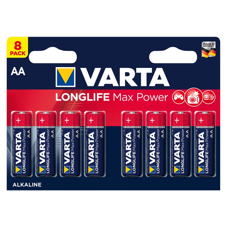 Batterij AA 8x Varta Alkaline Max Power Batterij AA 8x Varta Alkaline Max Power