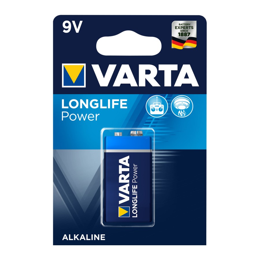 Batterij 9V Varta Alkaline Longlife Power Batterij 9V Varta Alkaline Longlife Power