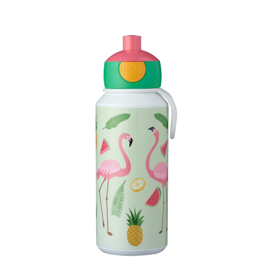 Mepal drinkfles pop-up tropical flamingo 400ml Mepal drinkfles pop-up tropical flamingo 400ml