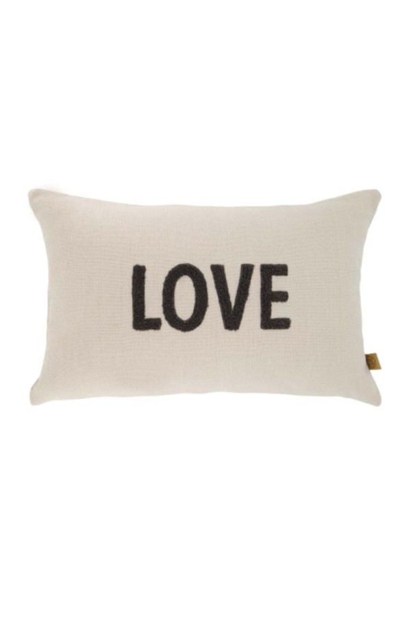 Zusss Kussen Love 50x30cm Antraciet/ecru