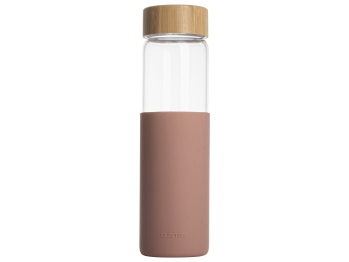 Gusta glazen drinkfles 700ml roze