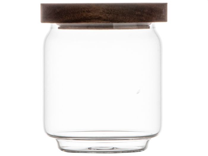 Gusta Voorraadpot Glas/acacia 9x11cm